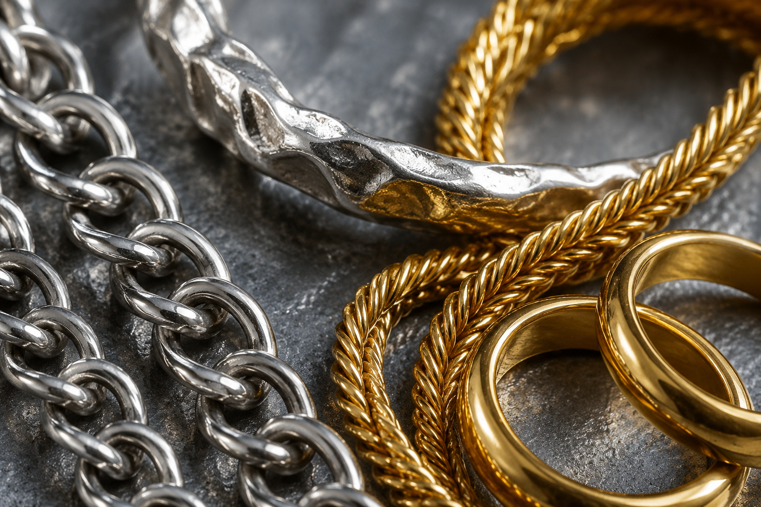 Photo de bijoux en or et argent